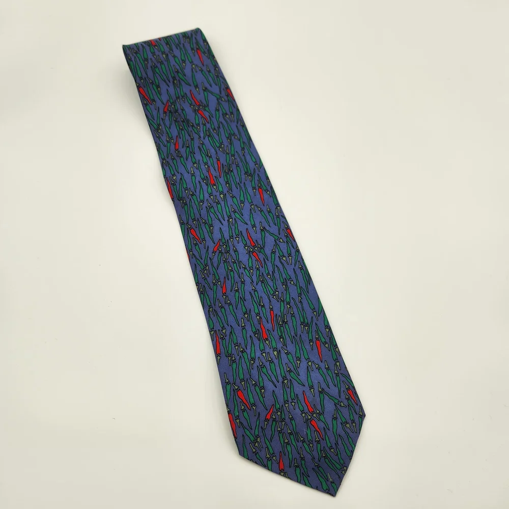 Mens Silk‎ Tie Museum of Fine Arts Boston Red Green Chili Peppers 100% Silk